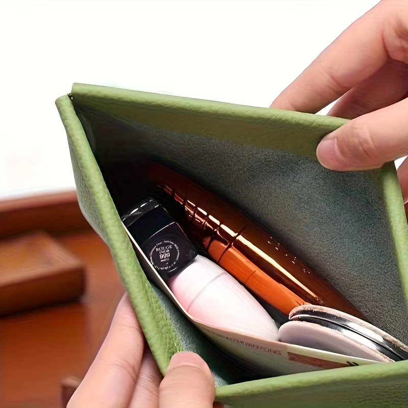 Portefeuille long vintage en PU à fermeture automatique avec grande pochette de rangement pour billets et pièces