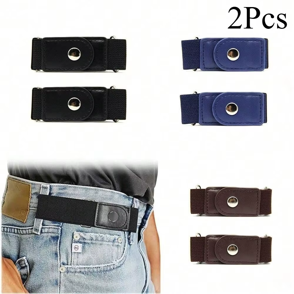 Lot de 2 ceintures élastiques unisexe 2026 – Nouvelle ceinture extensible pour pantalons et jeans