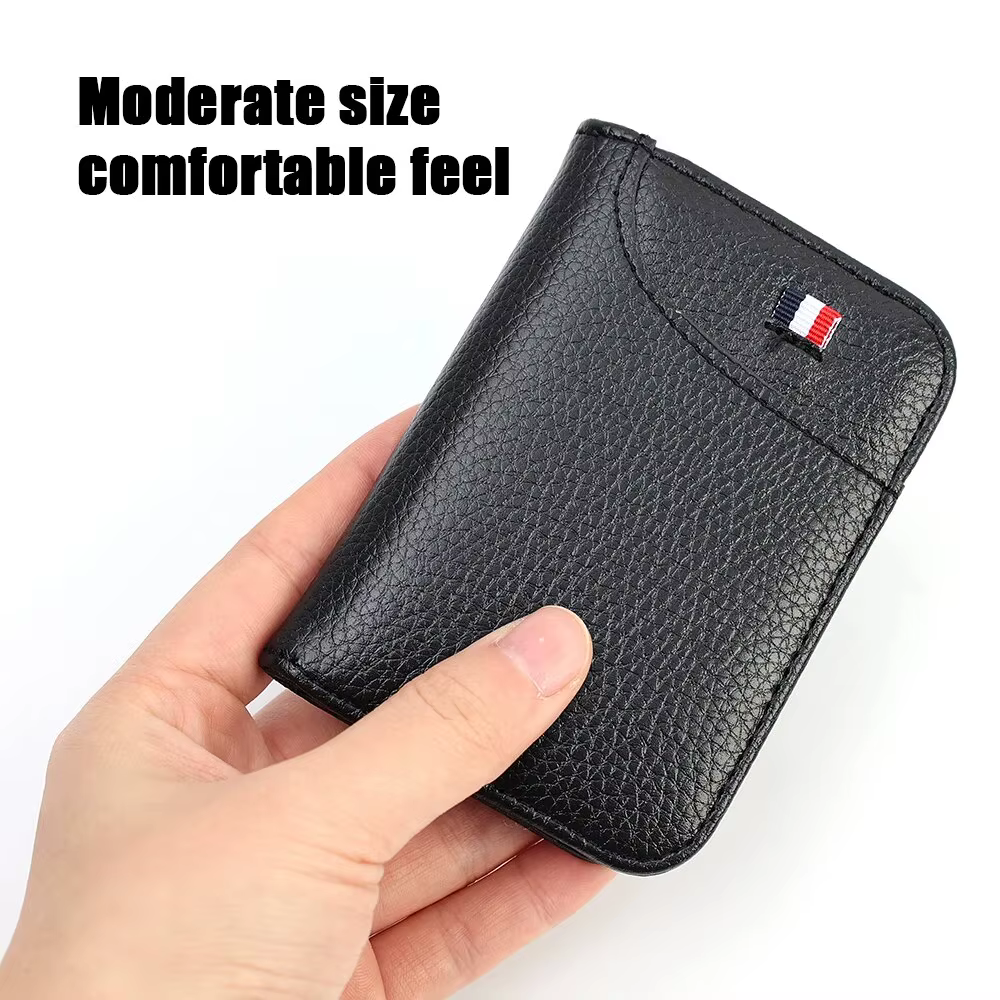 Portefeuille en cuir PU pour hommes, mini porte-cartes de crédit, porte-monnaie, mince, petit, court, portable, super fin, souple