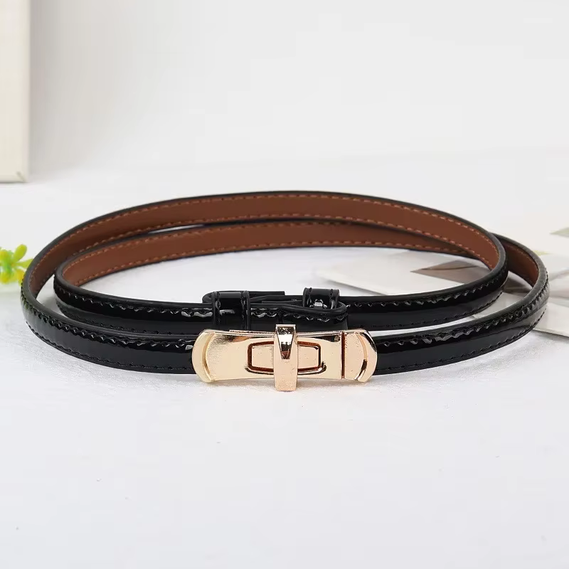 Ceinture en cuir simple et élégante pour femme, sans perforation, pour rehausser la taille, s'accorde aux jupes, texture de qualité, avec boucle à insertion