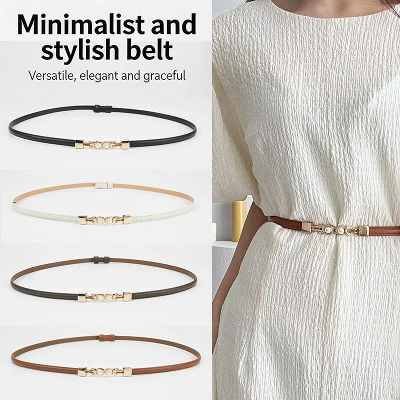 Ceinture fine polyvalente et sophistiquée pour femme avec boucle