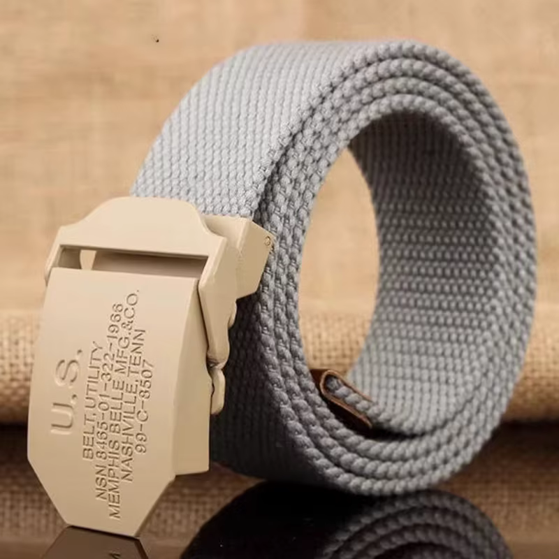 Ceinture tactique pour homme de style western vintage couleur camel, ceinture décontractée pour jeans avec boucle de designer américaine
