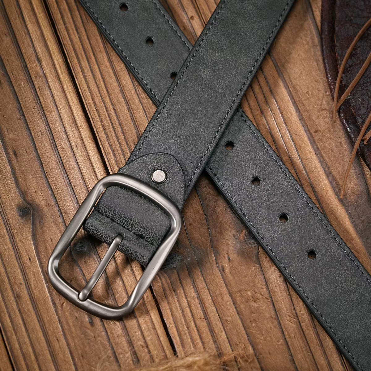 Hommes - Femmes - Western Denim - cuir pu - Ceinture - Jeans vintage avec boucle sculptée