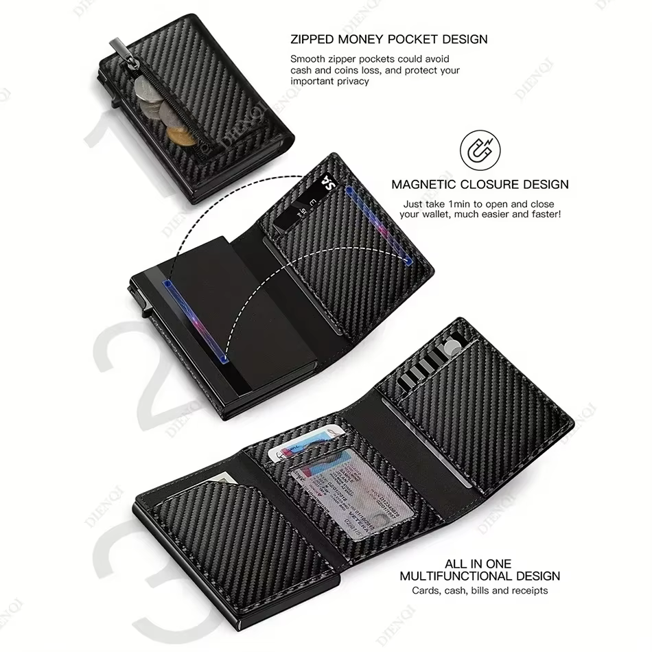 Portefeuille Rfid porte-carte de crédit de luxe