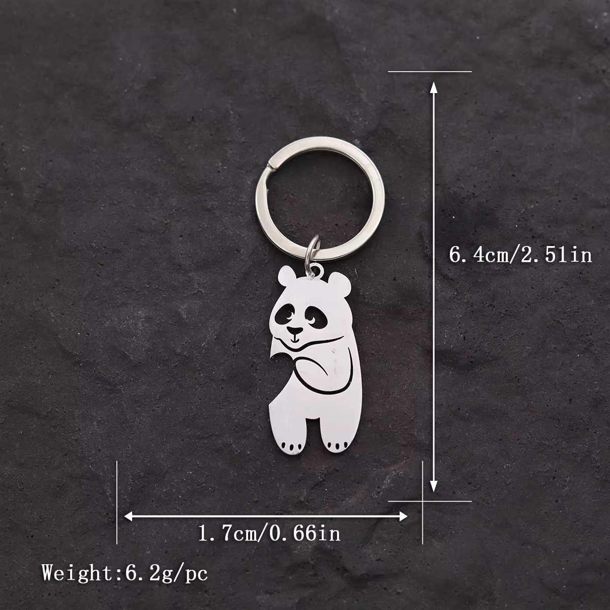 Porte-clés romantique en forme de cœur et de Panda