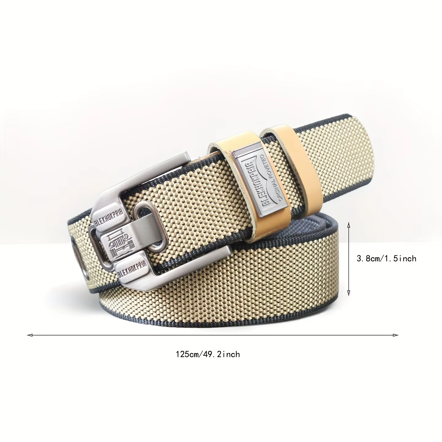 Ceinture en toile à boucle ardillon pour hommes pour adolescents – Décontracté rétro élégant de haute qualité