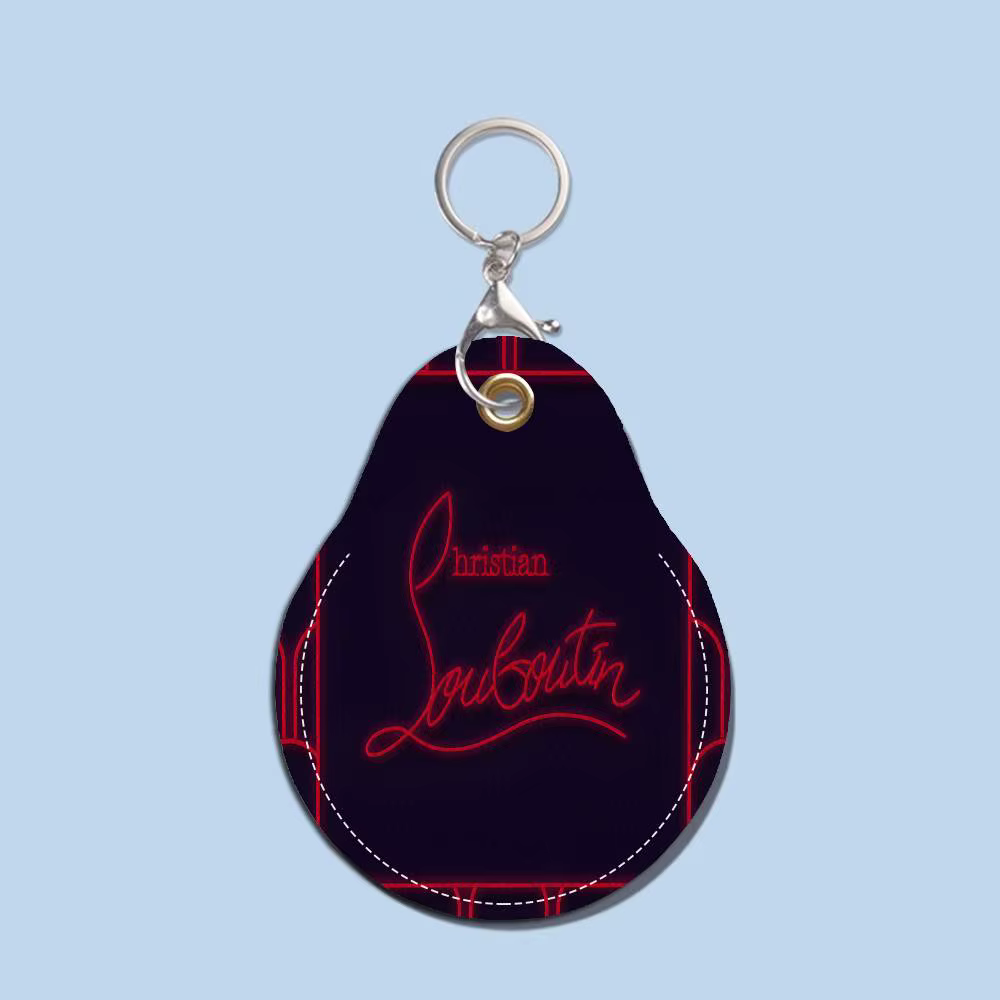 Porte-clés de luxe en cuir avec logo Christian Louboutin