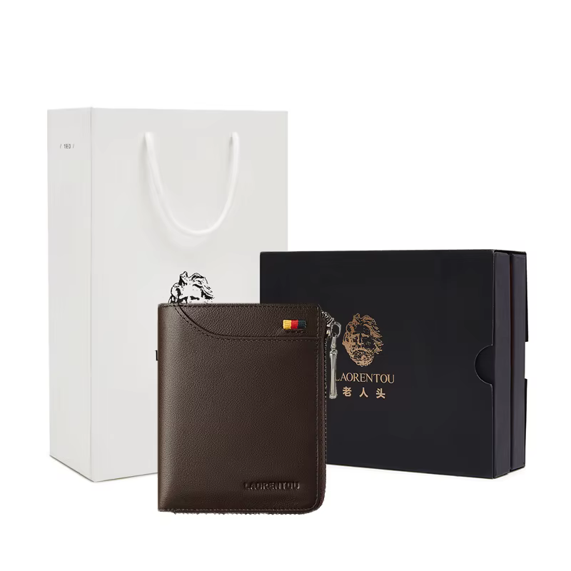 LAORENTOU portefeuille pour hommes en cuir véritable mode 2025 nouveau Design de haute qualité meilleur cadeau pour mari père luxe