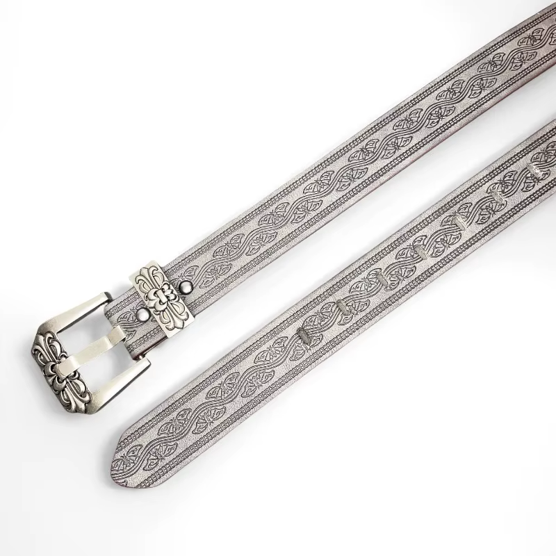 Ceinture tendance style rétro européen et américain à imprimé sculpté
