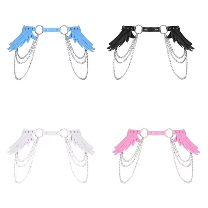 Ceinture en cuir à chaîne multicouche avec ailes d'ange, Sexy et tendance, mode créative, joint de taille, jupes de personnalité, Jeans décoratifs