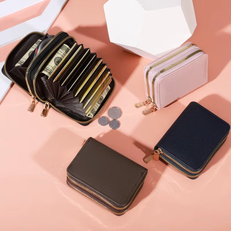 Porte-monnaie court zippé pour femme