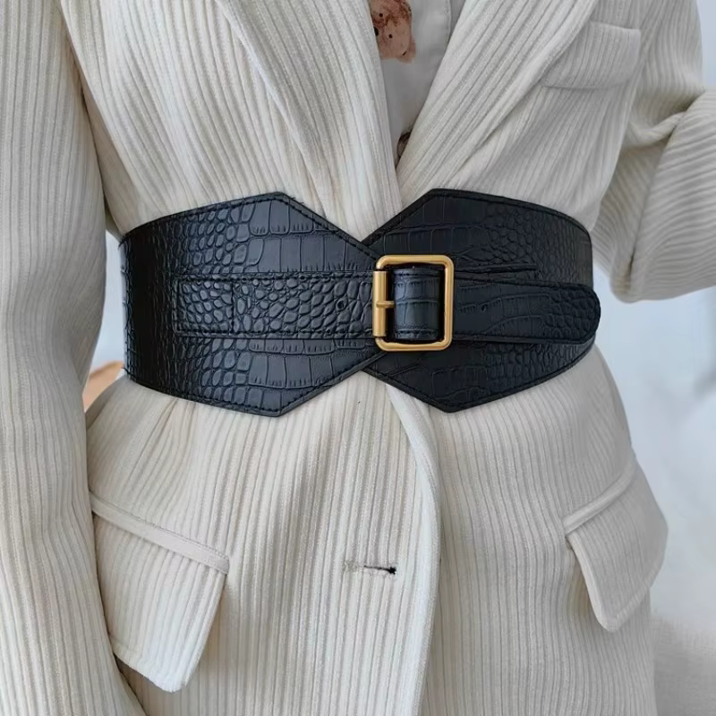 Ceinture élastique extra-large de style européen et américain pour femmes