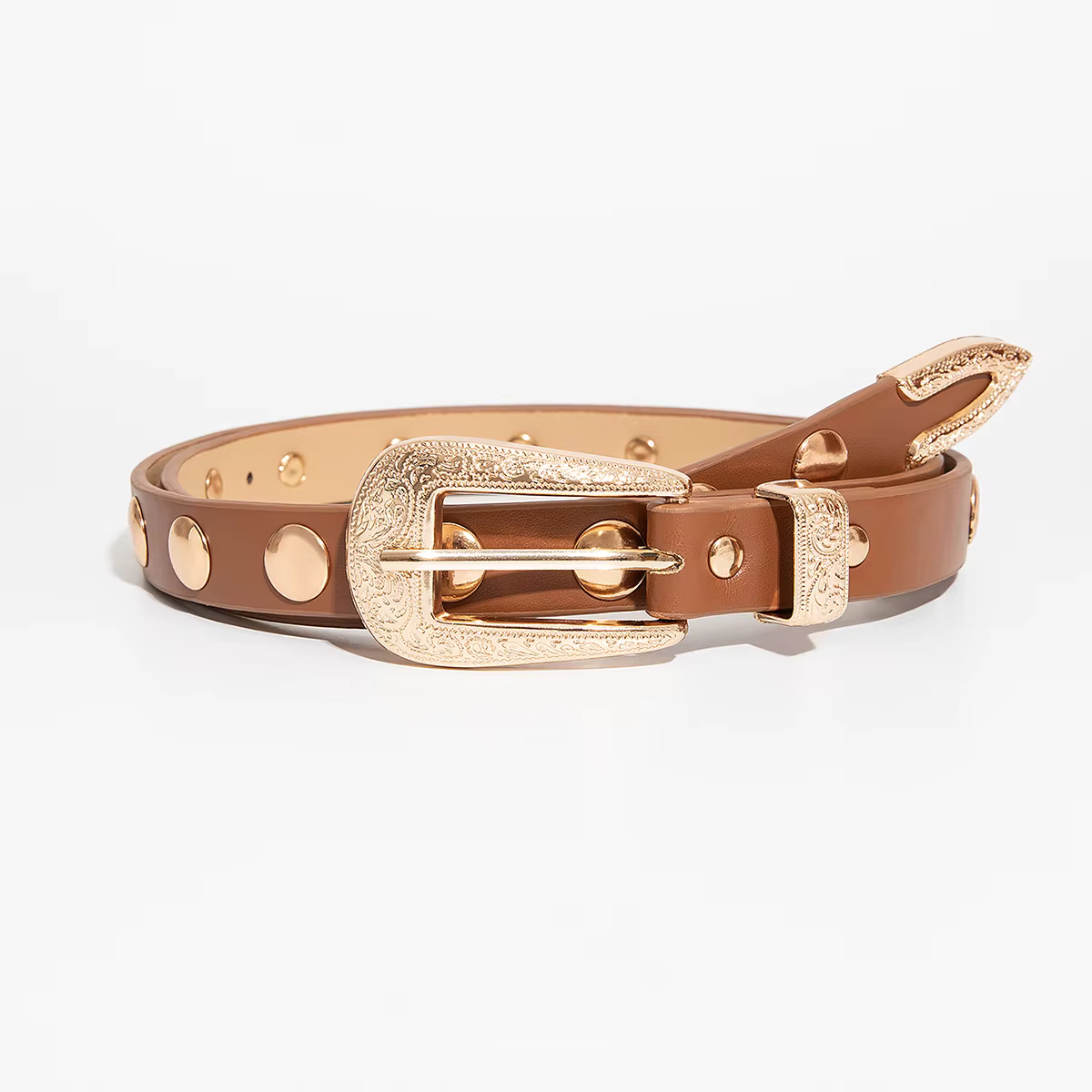 Ceinture marron vintage de style occidental pour femme