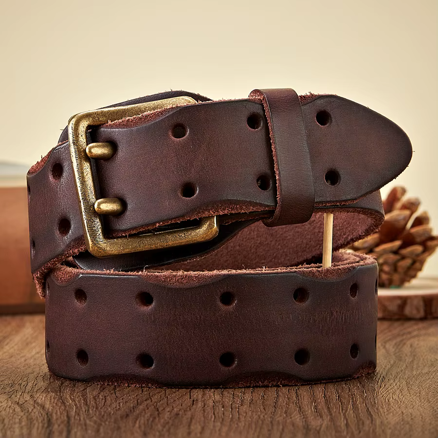 Ceinture en cuir d'origine épaisse Vintage hommes large