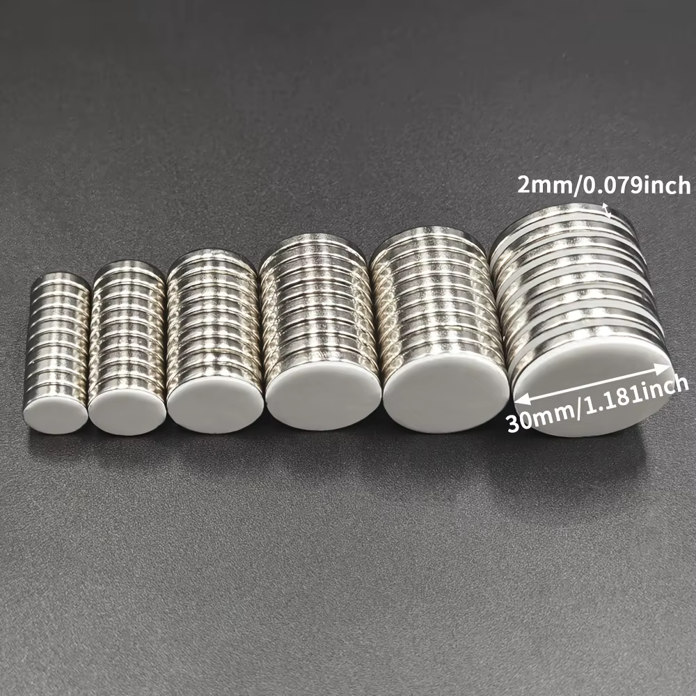 Aimants puissants ronds en néodyme avec adhésif double face, magnétiques pour la fixation au bureau et en cuisine, multi-usages pour le bricolage et l'artisanat