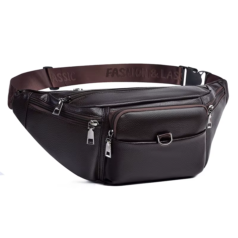 Sac de taille en cuir pour hommes