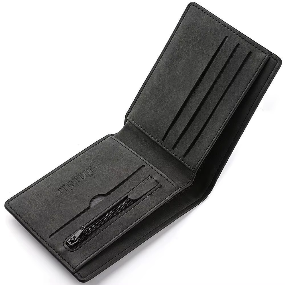 Portefeuille pliable en cuir PU pour homme