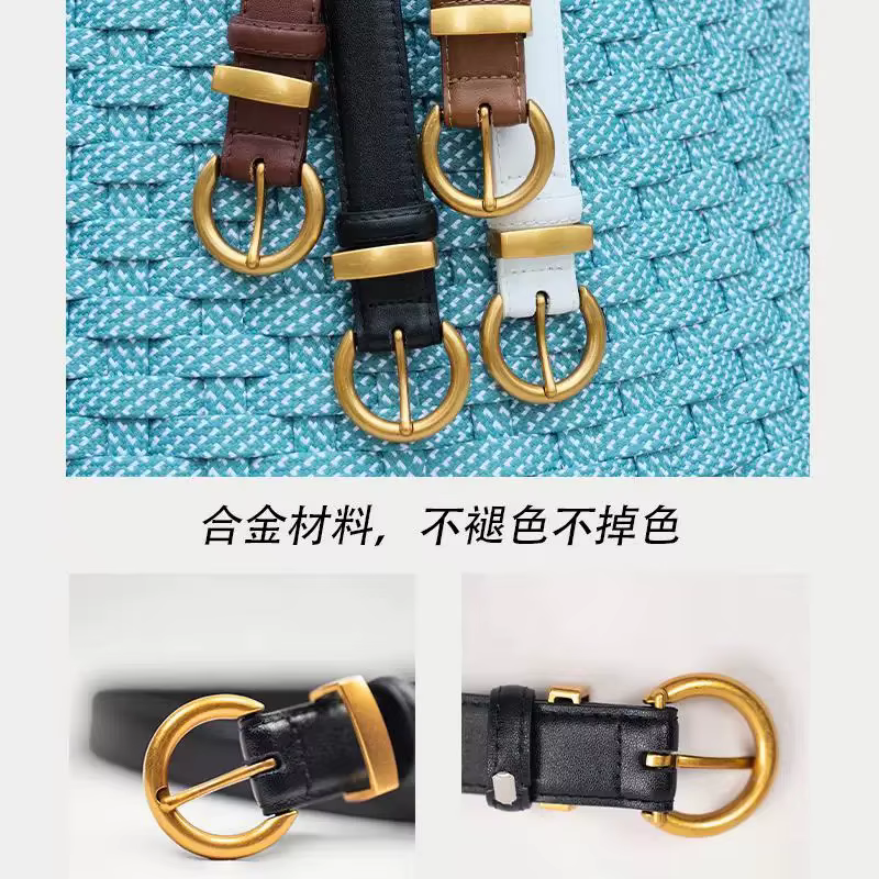 Ceinture en cuir véritable pour femme