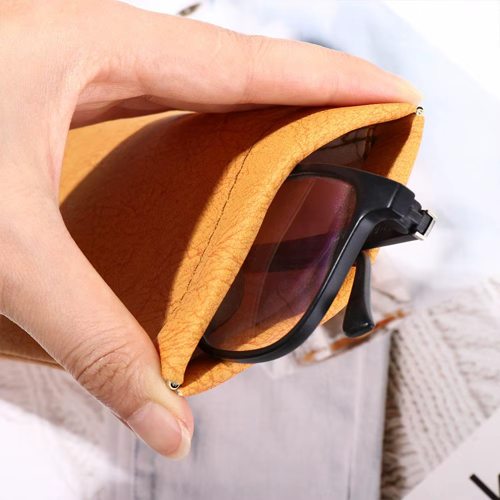 Étui de protection pour lunettes de soleil en cuir imperméable pour femme
