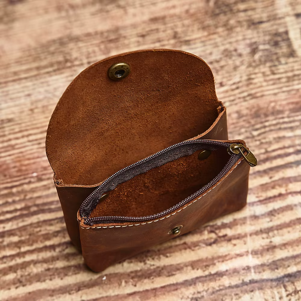 NUPUGOO – porte-monnaie rétro en cuir véritable pour hommes