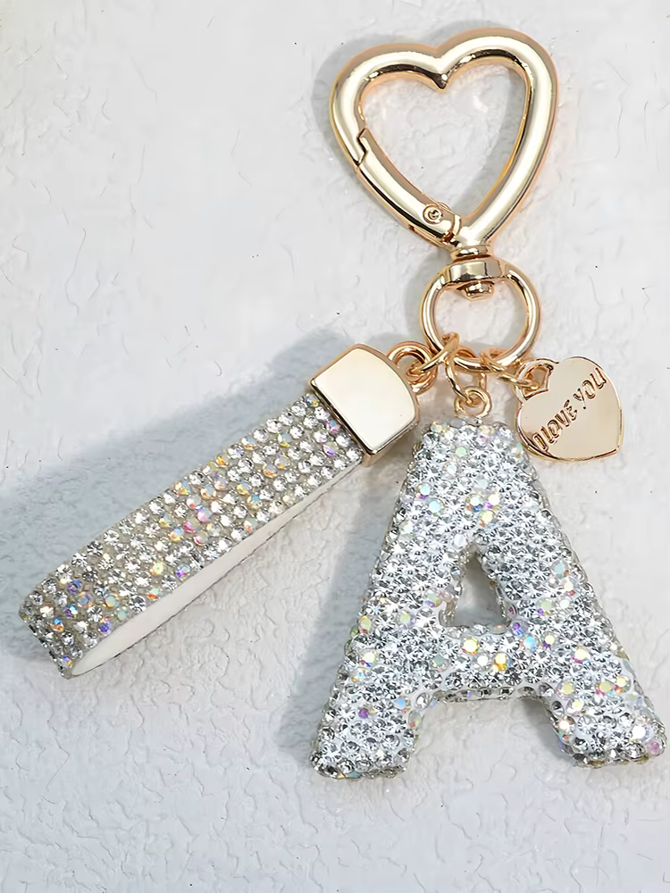 Porte-clés avec incrustation de diamant brillant