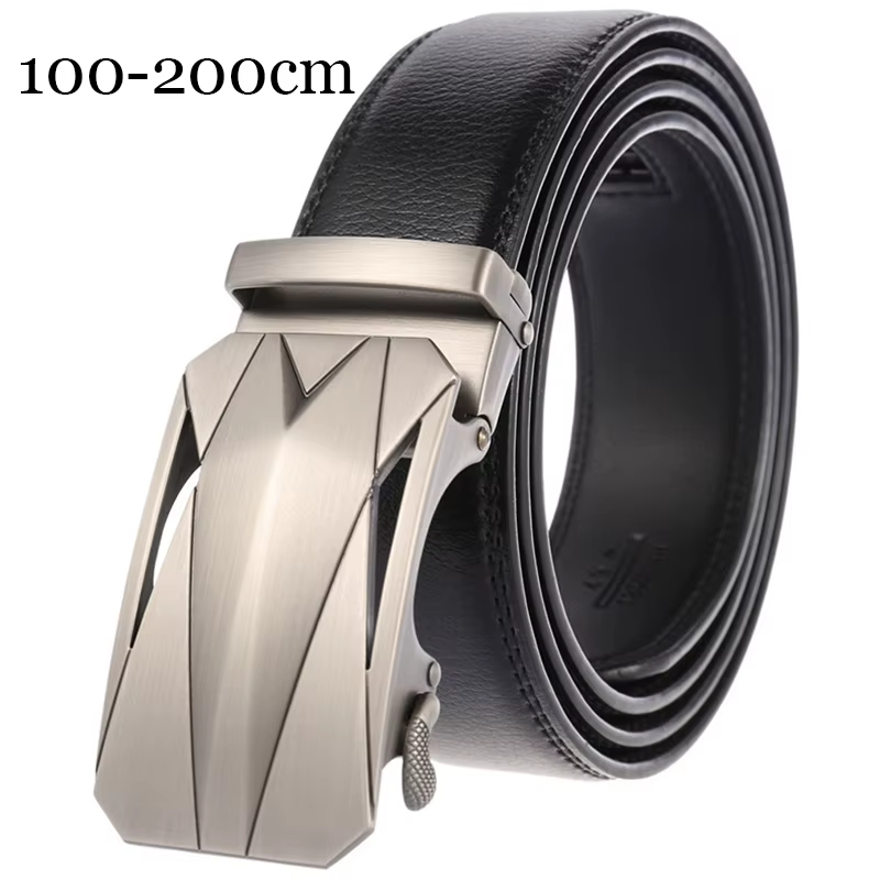 Ceinture longue en métal argenté pour hommes