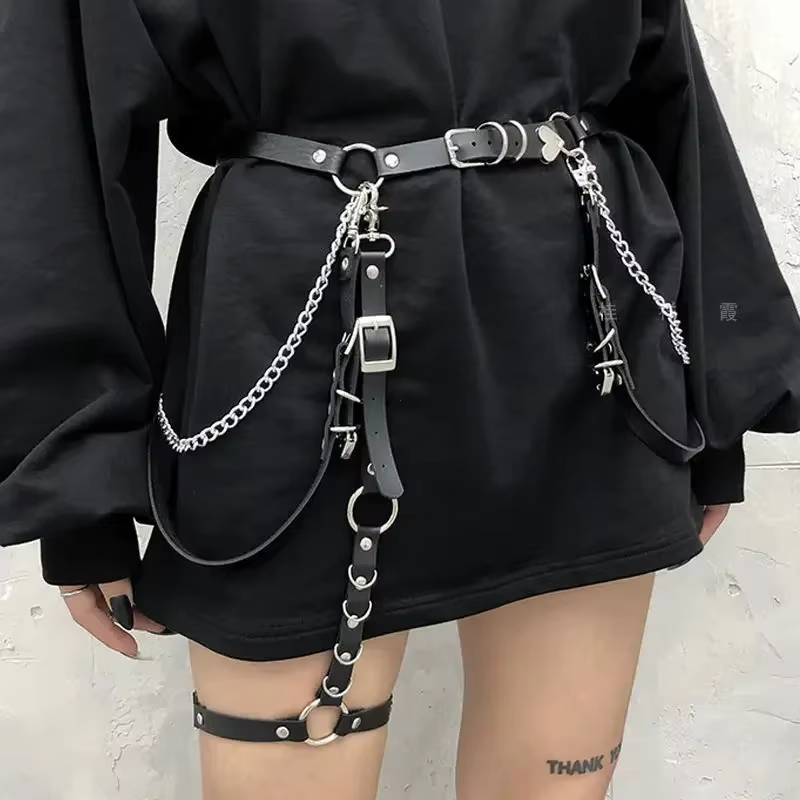 Ceinture de jupe en cuir Pu pour femmes