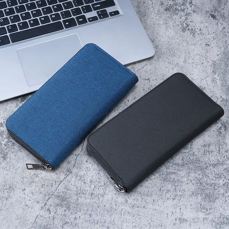 Nouveau portefeuille Long en toile pour hommes-pochette à fermeture éclair de grande capacité