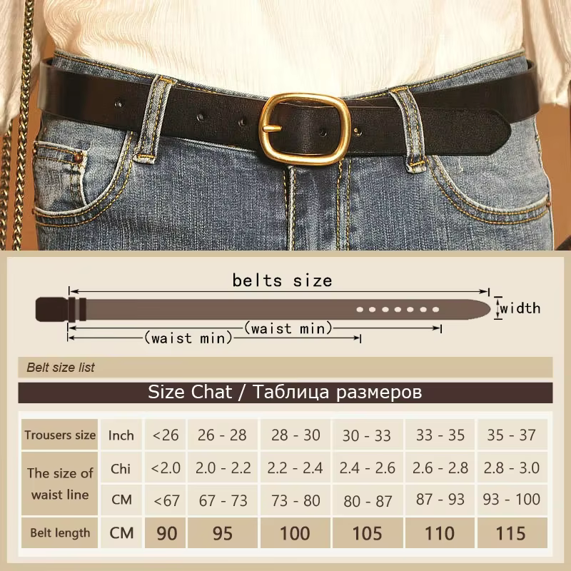 Ceinture en cuir véritable pour femme