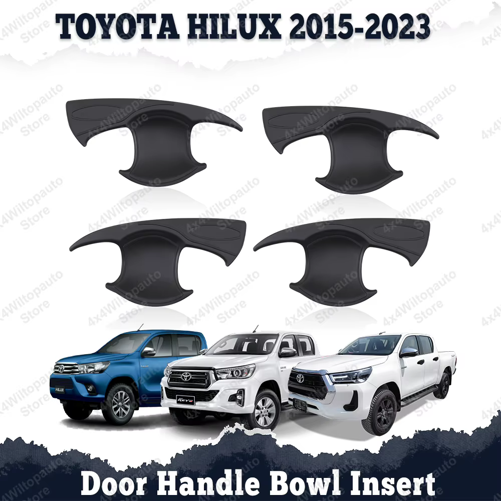 Couvre-poignée de porte noir mat, garniture de protection pour Toyota Hilux Revo 2015-2023, ABS, lot de 1