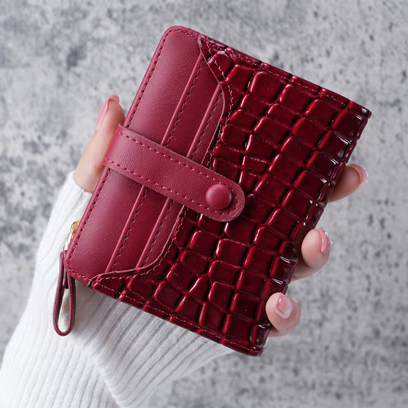 Mini portefeuille pochette imprimé crocodile