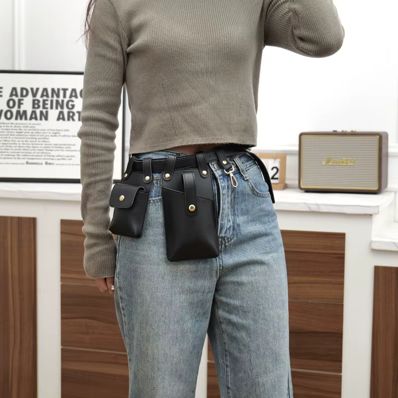 Sac banane en cuir PU souple pour hommes et femmes