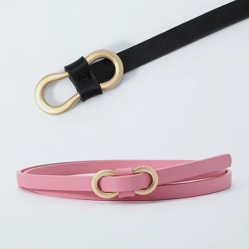 Ceinture nouée en cuir PU vintage pour femme