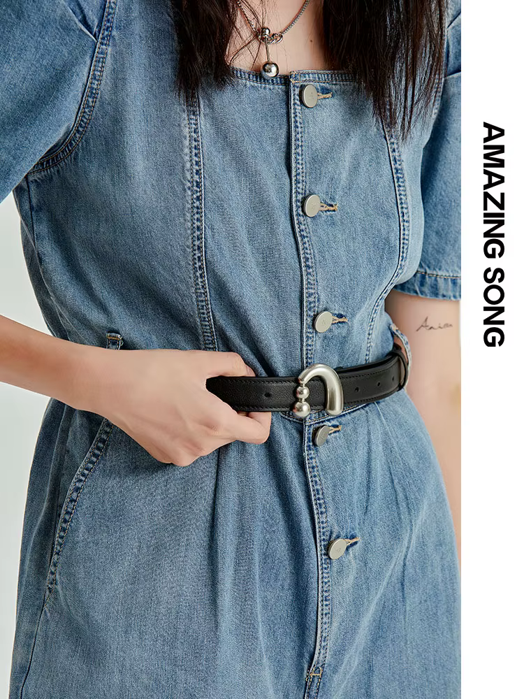 Ceinture en cuir véritable pour femmes