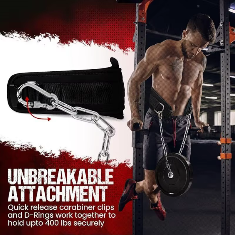 1PC haltérophilie dos salle de sport avec chaîne Fitness musculation traction force entraînement taille sangle épaissir équipement de gymnastique entraînement