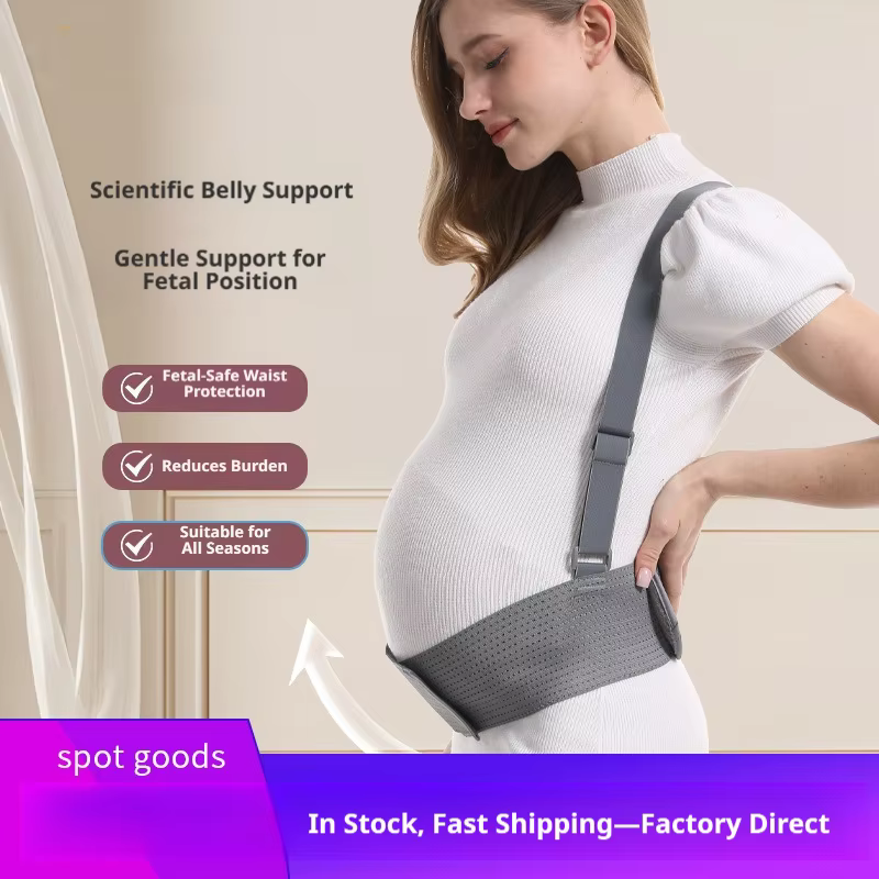 Ceinture de soutien de grossesse respirante avec bretelles, soulage les maux de dos, soutien abdominal pour toutes les phases de grossesse