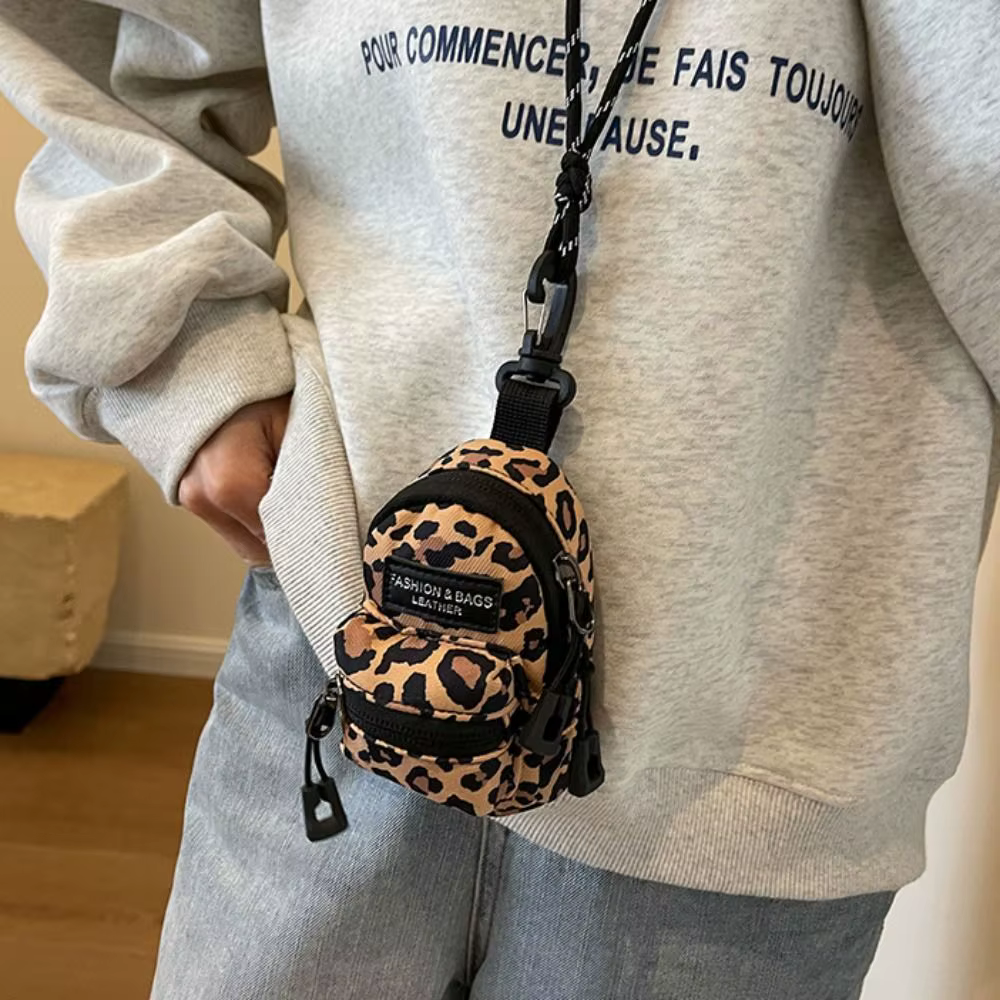Pochette pour pièces de monnaie imprimé léopard
