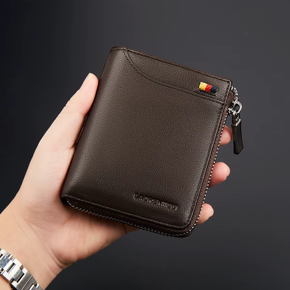 LAORENTOU portefeuille pour hommes en cuir véritable mode 2025 nouveau Design de haute qualité meilleur cadeau pour mari père luxe