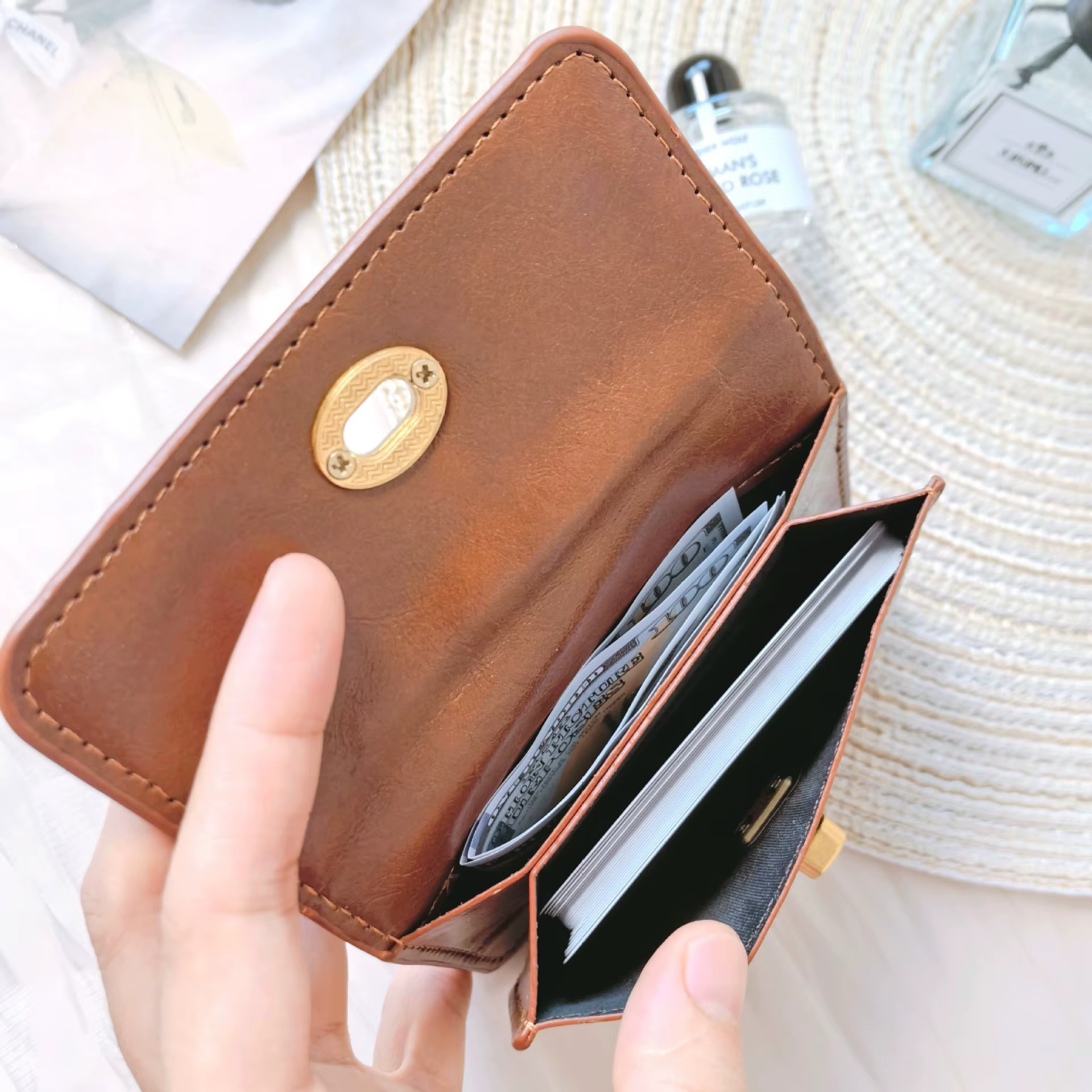 Porte-monnaie en PU de style vintage