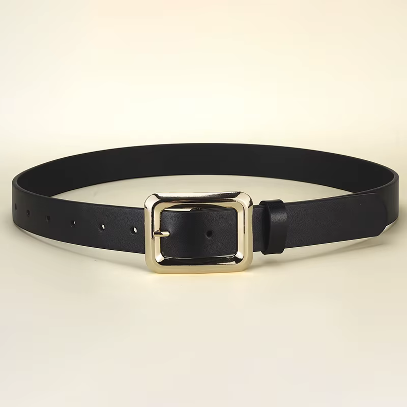 Ceinture à boucle ardillon carrée pour femmes, avec robe, pantalon décontracté, rétro, tendance, cadeaux de fête d'anniversaire pour femmes