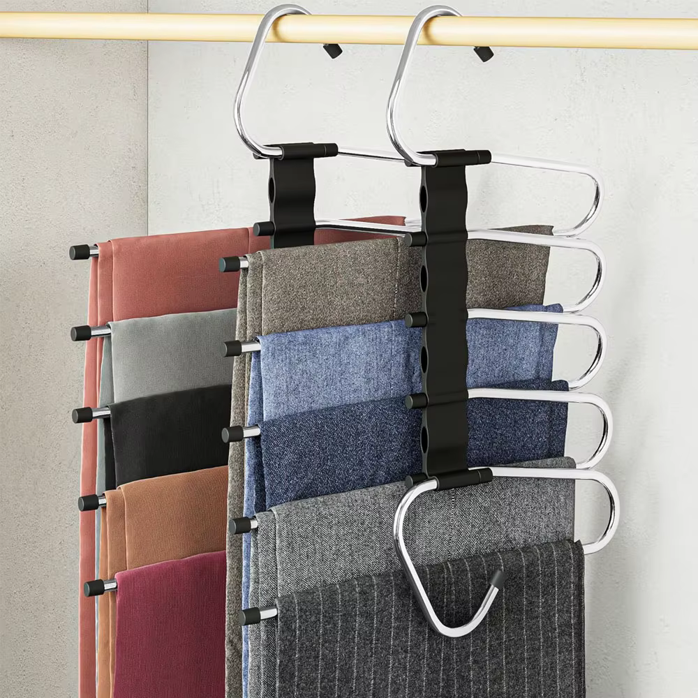 Cintres pour pantalons, gain de place, multicouches, gain de place, porte-vêtements multifonctionnel pour le rangement du placard
