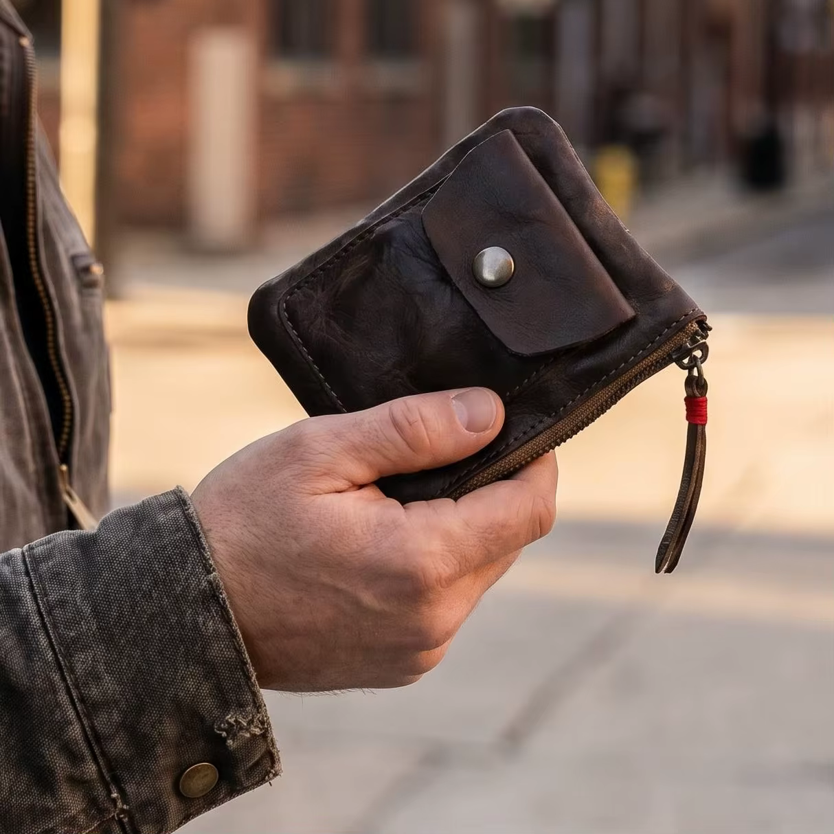 Portefeuille en cuir de vache pour hommes