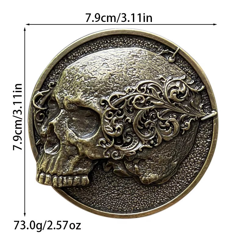 Boucle de ceinture en alliage de zinc avec motif de crâne européen et américain