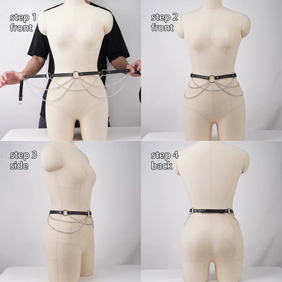 Ceinture de mode femme Style de rue chaîne de taille glands