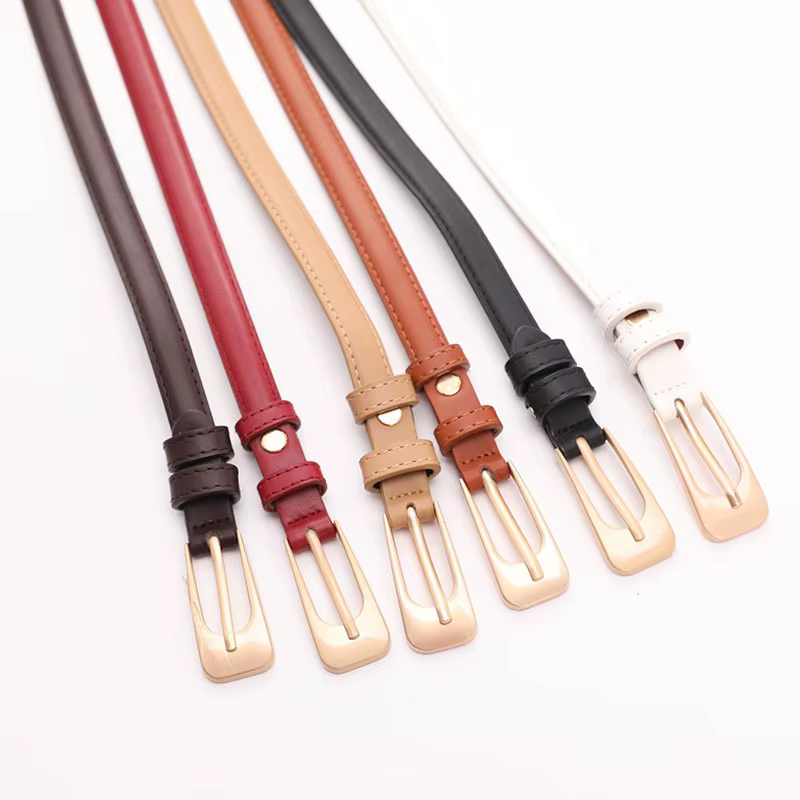 Ceinture fine polyvalente pour femme en cuir PU de haute qualité, idéale pour les jeans décontractés, ceinture fine vintage pour femme