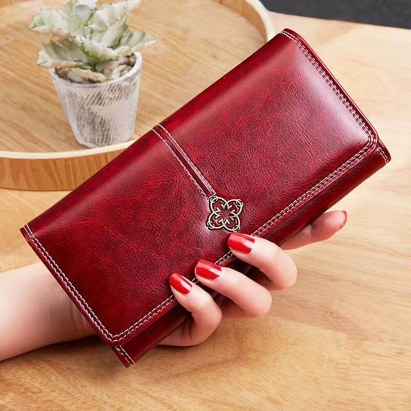 Portefeuille en cuir de luxe pour femme