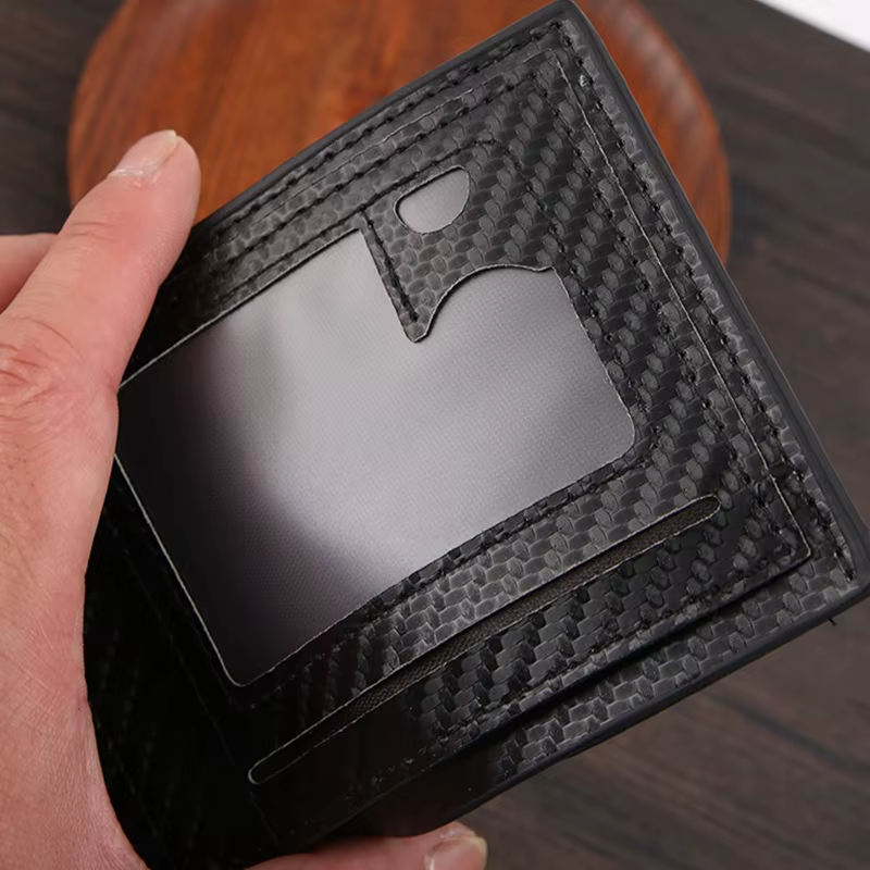 Portefeuille noir de grande capacité avec plusieurs fentes pour cartes pour hommes