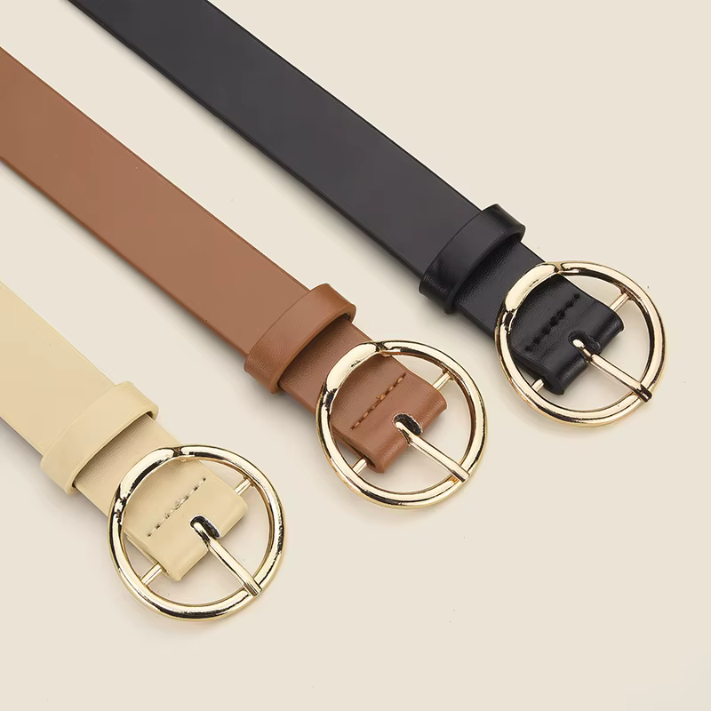 Ceinture à boucle ronde personnalisée pour femmes