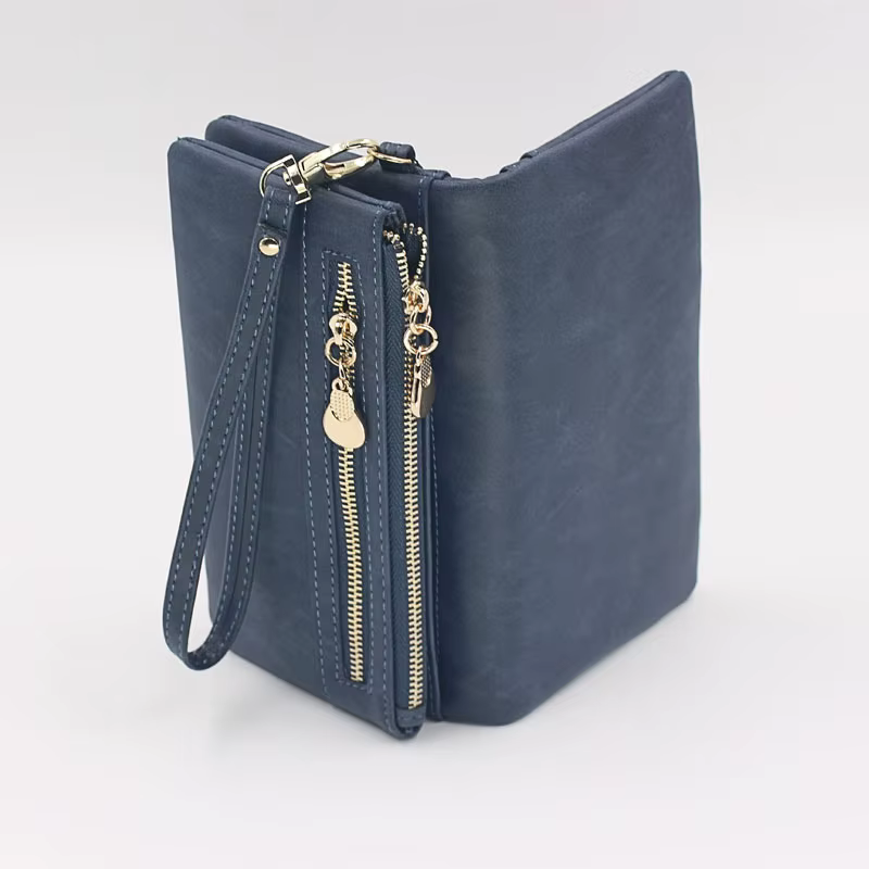 Portefeuille en cuir de grande capacité pour femme