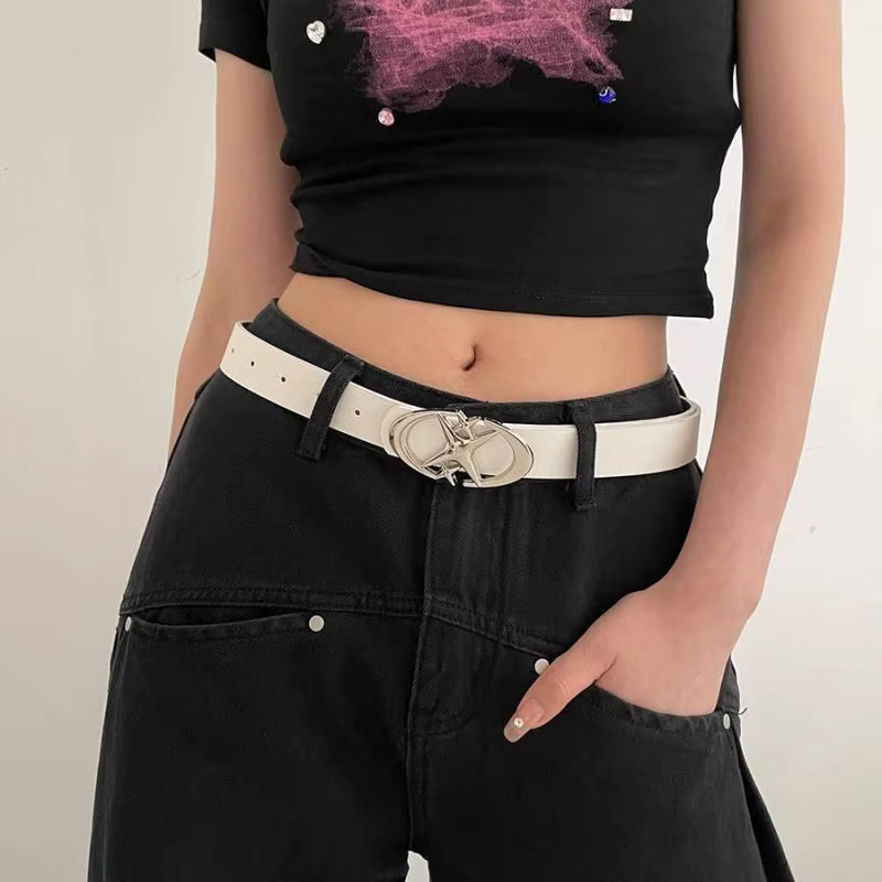 Ceinture à boucle en métal Vintage pour hommes et femmes